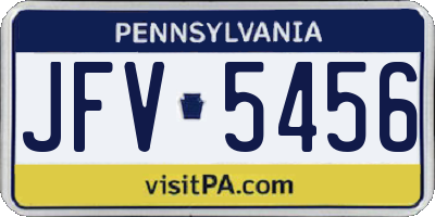 PA license plate JFV5456