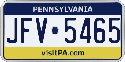 PA license plate JFV5465