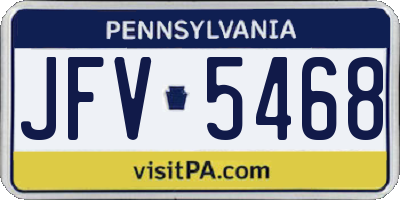 PA license plate JFV5468