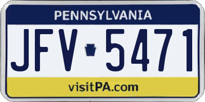 PA license plate JFV5471