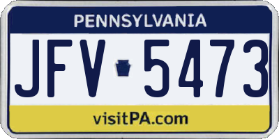 PA license plate JFV5473