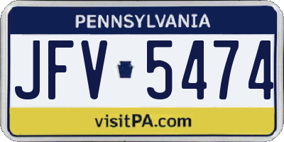 PA license plate JFV5474
