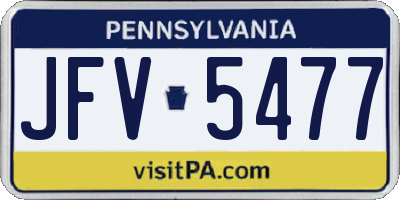 PA license plate JFV5477