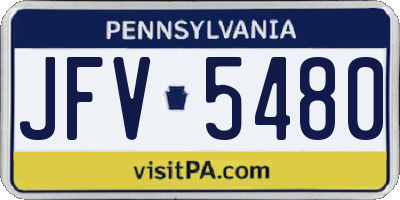 PA license plate JFV5480