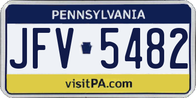 PA license plate JFV5482