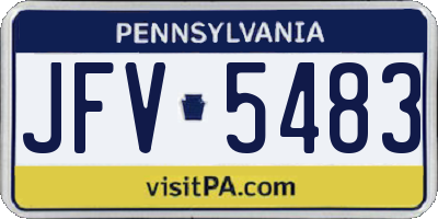 PA license plate JFV5483
