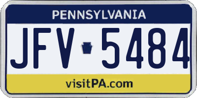 PA license plate JFV5484