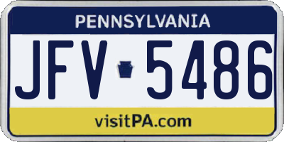 PA license plate JFV5486