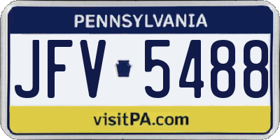 PA license plate JFV5488