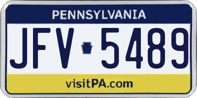 PA license plate JFV5489