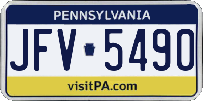 PA license plate JFV5490
