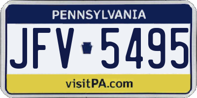 PA license plate JFV5495
