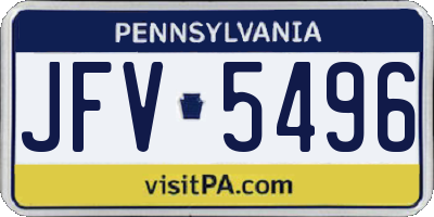 PA license plate JFV5496