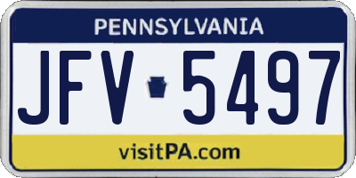 PA license plate JFV5497