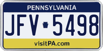 PA license plate JFV5498