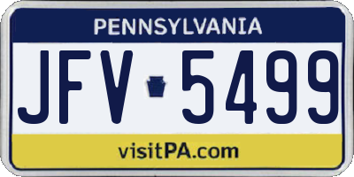 PA license plate JFV5499