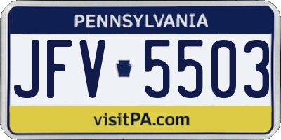 PA license plate JFV5503