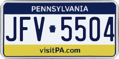 PA license plate JFV5504