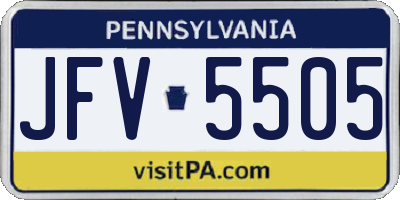 PA license plate JFV5505