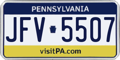 PA license plate JFV5507