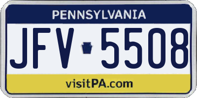 PA license plate JFV5508