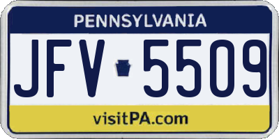 PA license plate JFV5509