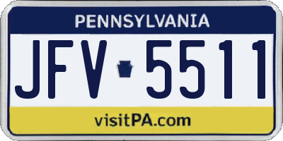 PA license plate JFV5511