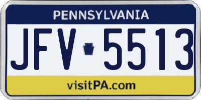 PA license plate JFV5513