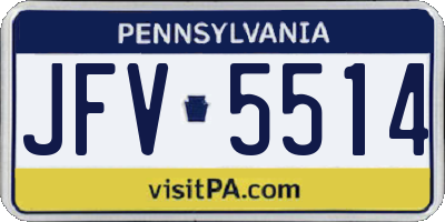 PA license plate JFV5514
