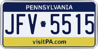 PA license plate JFV5515