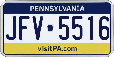 PA license plate JFV5516