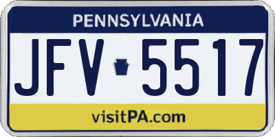 PA license plate JFV5517
