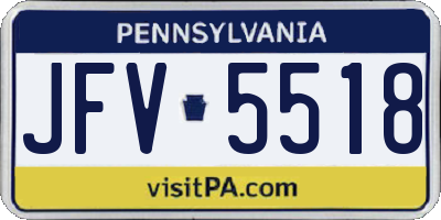 PA license plate JFV5518