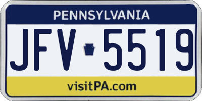 PA license plate JFV5519