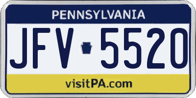 PA license plate JFV5520