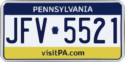 PA license plate JFV5521