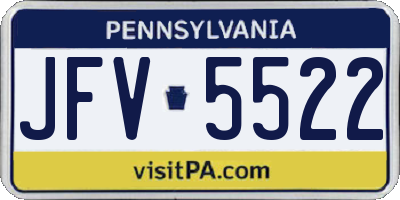 PA license plate JFV5522