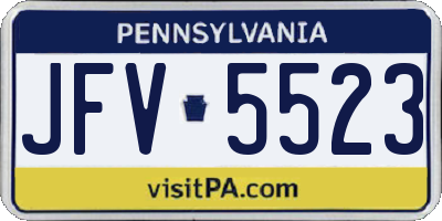 PA license plate JFV5523