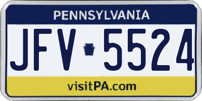 PA license plate JFV5524