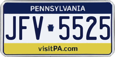 PA license plate JFV5525