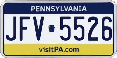 PA license plate JFV5526