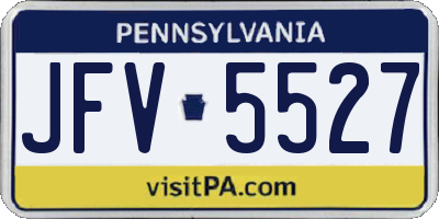 PA license plate JFV5527