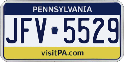 PA license plate JFV5529