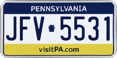 PA license plate JFV5531