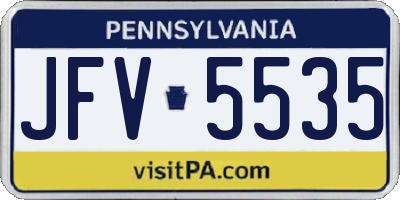 PA license plate JFV5535