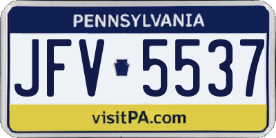PA license plate JFV5537