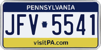 PA license plate JFV5541