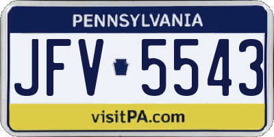 PA license plate JFV5543