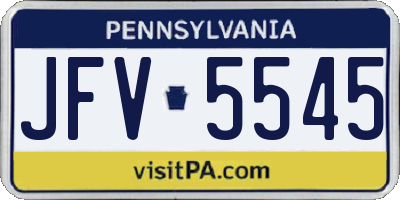 PA license plate JFV5545