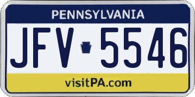 PA license plate JFV5546